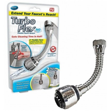 Универсальный гибкий кран-насадка аэратор для воды Turbo Flex 360  оптом