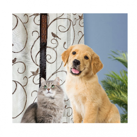 Москитная сетка для двери на магнитах Узоры и птицы 100х210 см  оптом-6