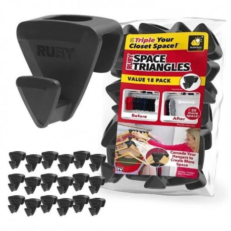 Набор крючков уголков для вешалки каскадом 12 шт EXTRA SPACE TRIANGLES  оптом-3