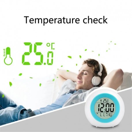 Часы-будильник сенсорный музыкальный Color Change Light с LED-подсветкой  оптом-9