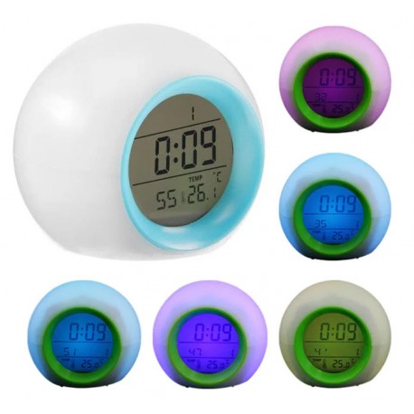 Часы-будильник сенсорный музыкальный Color Change Light с LED-подсветкой  оптом-6