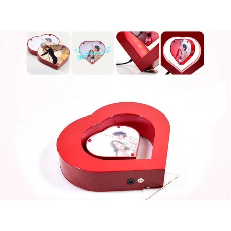 Магнитная левитационная квадратная фоторамка СЕРДЦЕ для дома, офиса LED подсветка  оптом-3