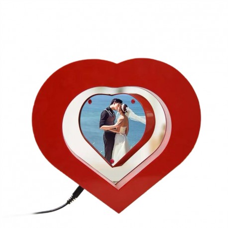 Магнитная левитационная квадратная фоторамка СЕРДЦЕ для дома, офиса LED подсветка  оптом