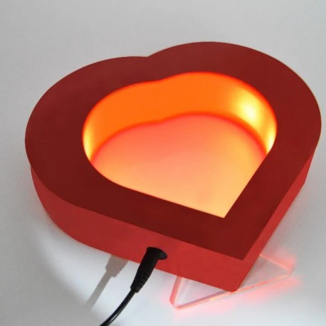 Магнитная левитационная квадратная фоторамка СЕРДЦЕ для дома, офиса LED подсветка  оптом-4