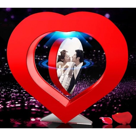 Магнитная левитационная квадратная фоторамка СЕРДЦЕ для дома, офиса LED подсветка  оптом-5