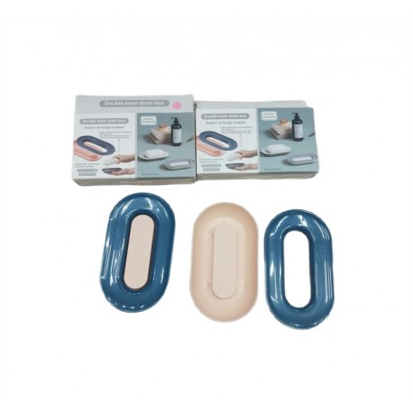 Двухслойная овальная мыльница с сливным отверстием  оптом-1