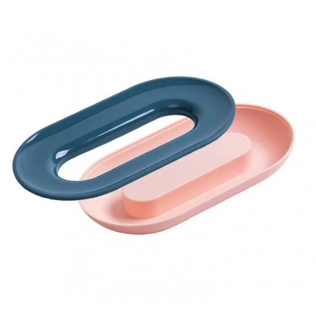 Двухслойная овальная мыльница с сливным отверстием  оптом-2