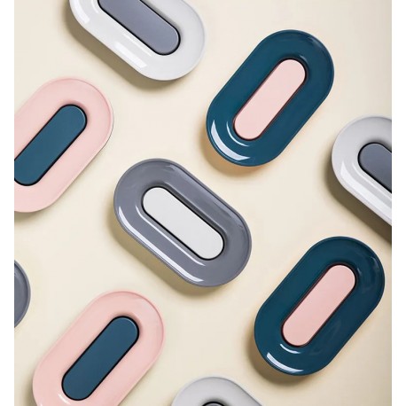 Двухслойная овальная мыльница с сливным отверстием  оптом-5