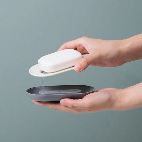 Двухслойная овальная мыльница с сливным отверстием  оптом-6