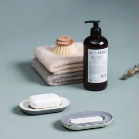 Двухслойная овальная мыльница с сливным отверстием  оптом-8