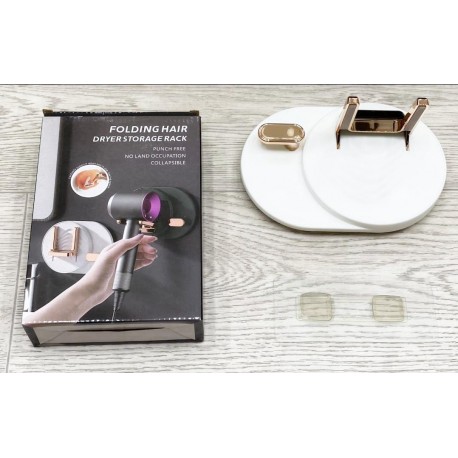 Настенный держатель фена для ванной комнаты на стену складной  оптом-3