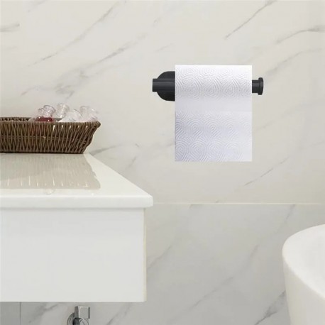 Держатель для туалетной бумаги из нержавеющей стали, черный  оптом-4