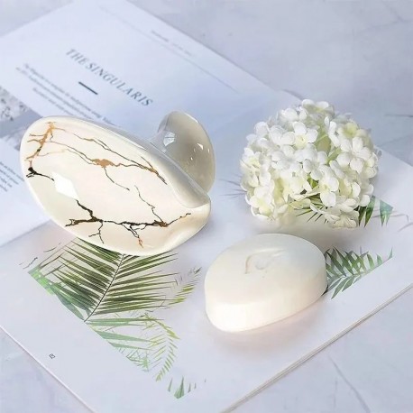 Мыльница керамическая настольная со сливом 9 х 13 х 8 см-5