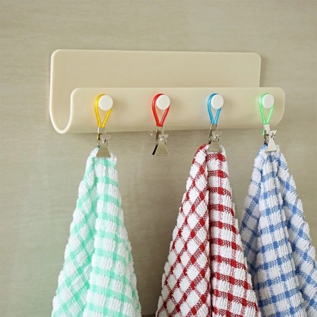 Набор прищепок для полотенец с петелькой на крючки, 5 шт  оптом-9