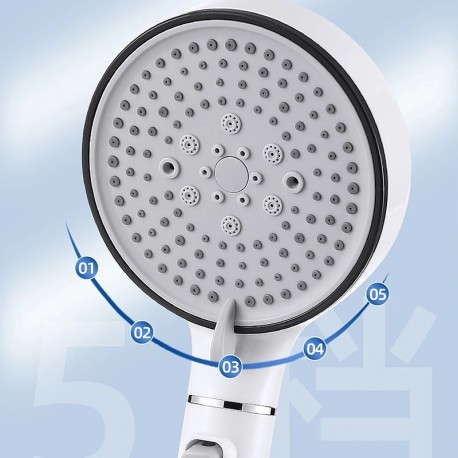 Насадка для душа высокого давления с дождевой насадкой 12 см, 5 режимов  оптом-5
