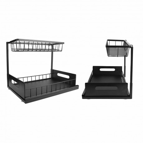 2-ярусный кухонный органайзер для хранения под раковиной-5