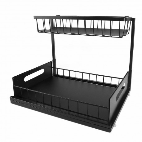 2-ярусный кухонный органайзер для хранения под раковиной-7