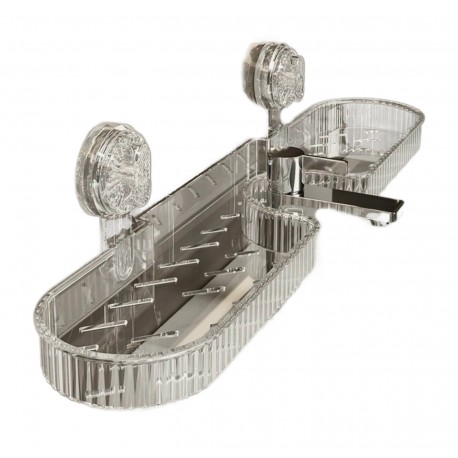 Навесная полка-мыльница для ванной на вакуумной присоске