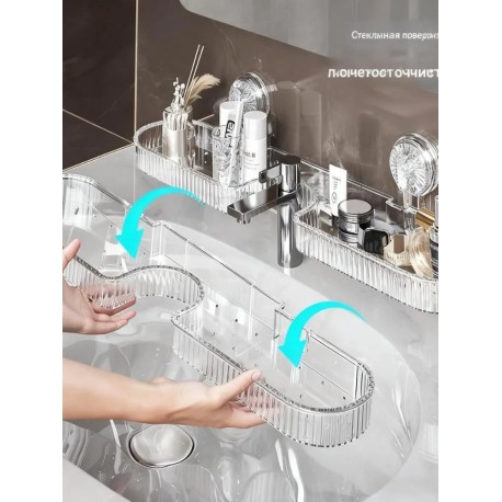 Навесная полка-мыльница для ванной на вакуумной присоске-6