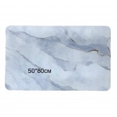 Противоскользящий коврик для ванной 50*80 см, бело-серый мрамор 