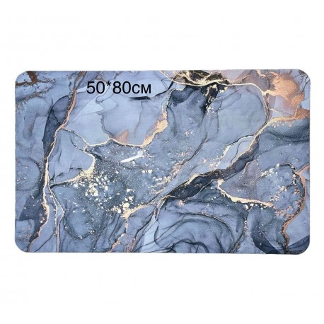 Противоскользящий коврик для ванной 50*80 см, сине-золотой мрамор  оптом