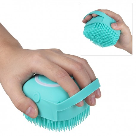 Силиконовая массажная щётка для душа с контейнером  оптом-4