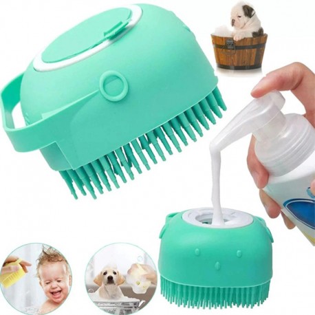 Силиконовая массажная щётка для душа с контейнером  оптом-7