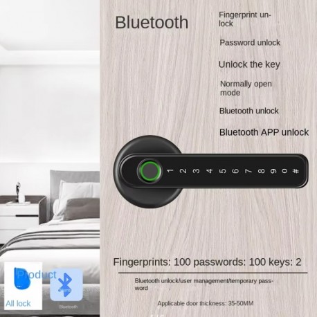 Кодовый дверной смарт-замок с блокировкой по отпечатку пальца и паролем  оптом-2