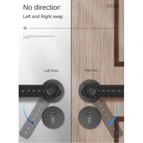 Кодовый дверной смарт-замок с блокировкой по отпечатку пальца и паролем  оптом-3