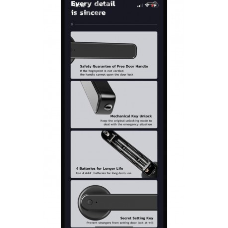 Кодовый дверной смарт-замок с блокировкой по отпечатку пальца и паролем  оптом-6