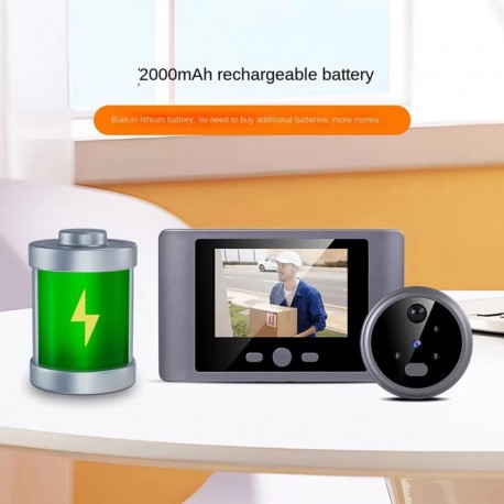 Умный беспроводной дверной видеоглазок с монитором 2,8 дюймов-3