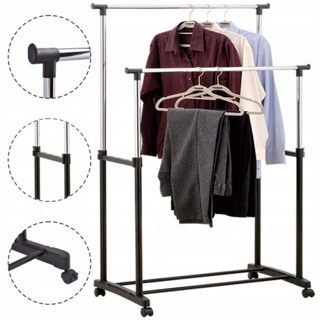 Двухполюсная телескопическая вешалка для одежды  оптом-5