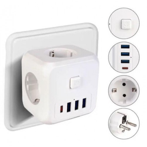 Тройник электрический для розетки с USB и Type-C оптом купить из Китая ...