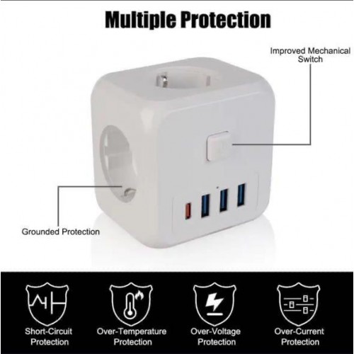 Тройник электрический для розетки с USB и Type-C оптом купить из Китая ...