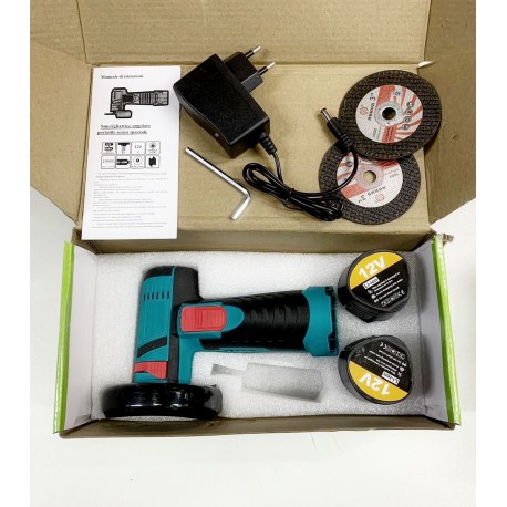 Портативная угловая шлифовальная машина (болгарка) 12 V, 1500 мАч, двойной аккумулятор  оптом-1