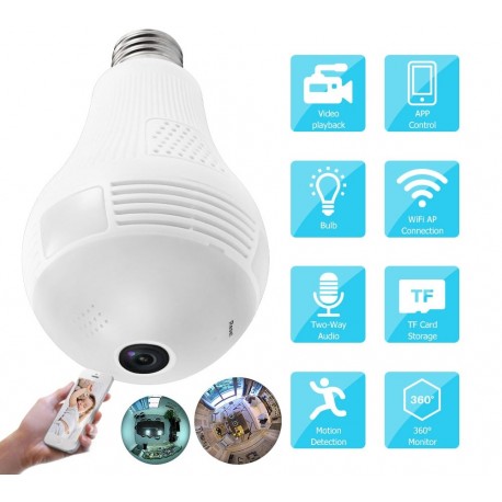 Панорамная видеокамера в виде лампочки 3D Panoramic Camera VR Cam Full View  оптом-4