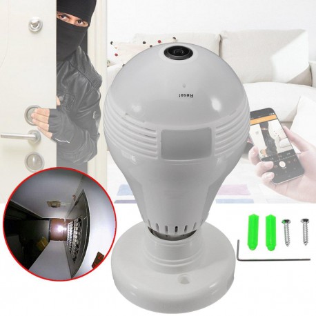 Панорамная видеокамера в виде лампочки 3D Panoramic Camera VR Cam Full View  оптом-5