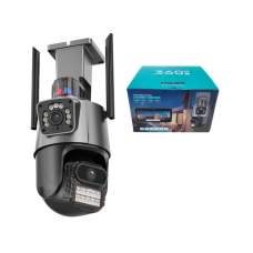 Поворотная IP-камера видеонаблюдения 8 Мп, 4K, два объектива, PTZ, Wi-Fi, сигнализация