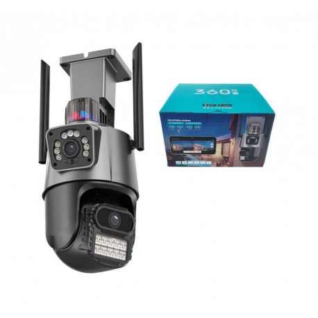 Поворотная IP-камера видеонаблюдения 8 Мп, 4K, два объектива, PTZ, Wi-Fi, сигнализация  оптом