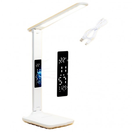 Светодиодная настольная лампа LED с часами и температурой  оптом
