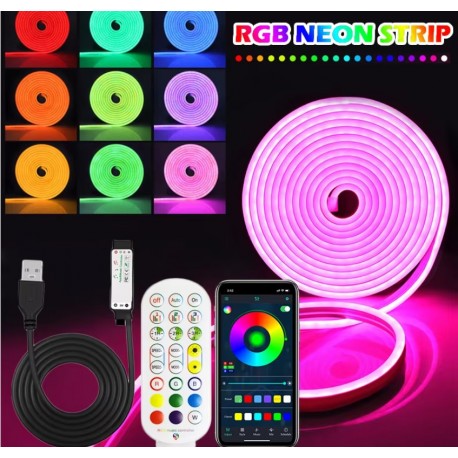 Неоновая светодиодная лента RGB STRIP LIGHT 5V   оптом-1