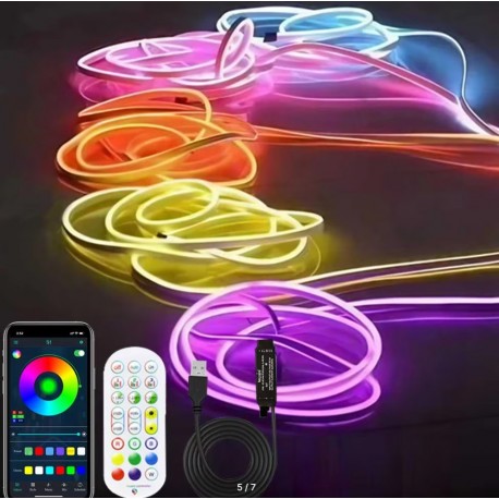 Неоновая светодиодная лента RGB STRIP LIGHT 5V   оптом-6