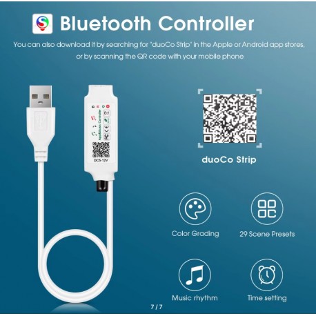 Неоновая светодиодная лента  RGB STRIP LIGHT 1м Bluetooth  оптом-2