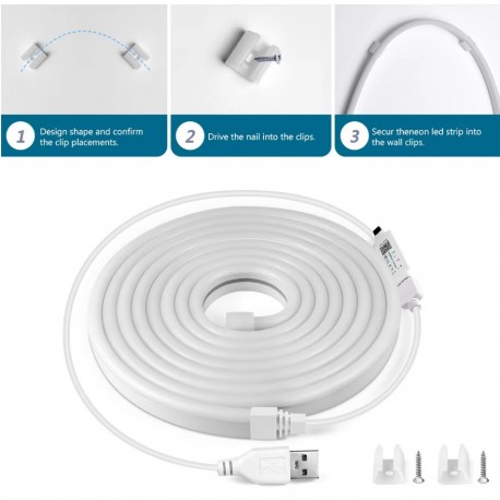 Неоновая светодиодная лента  RGB STRIP LIGHT 1м Bluetooth  оптом-1