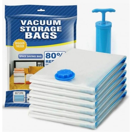 Вакуумные пакеты для хранения вещей с насосом, 5 шт оптом-8