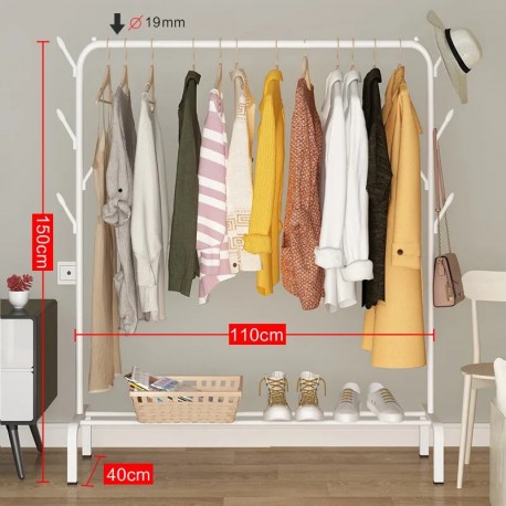 Вешалка напольная для одежды металлическая с полкой для обуви 150 х 110 х 40 см  оптом-2