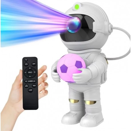 Проектор-ночник звездного неба Космонавт с футбольным мячом, с пультом ДУ