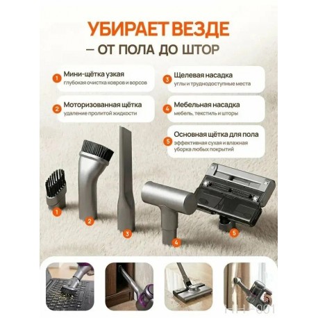 Беспроводной вертикальный пылесос 2в1 HB-801 Wireless Vacuum Cleaner оптом-4