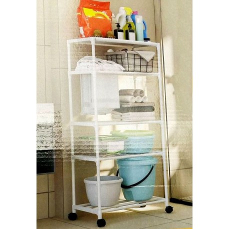 Стеллаж-Полка Bathroom shelf YX9114 для ванной комнаты на колесах 5 полок  оптом-1