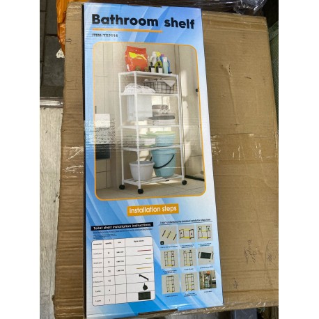 Стеллаж-Полка Bathroom shelf YX9114 для ванной комнаты на колесах 5 полок  оптом-2